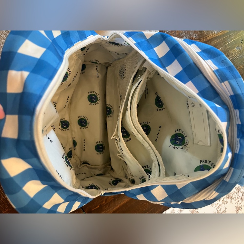 STATE Kids Blue and White Checkered Backpack - Picture 5 of 9